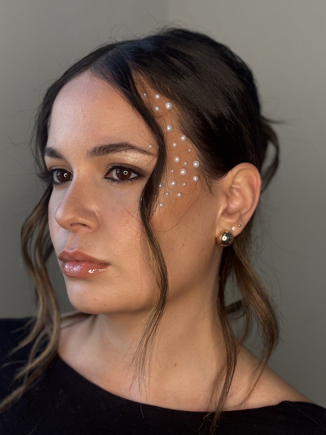 Bridal pearl detail by Faces by Layla Brisbane